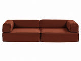 Artiss Convertible Folding Sofa Bed Orange SBED-E-FLD03-2S-OR-AB