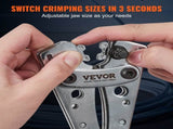Battery Cable Lug Crimping Tool, 10-1/0AWG with Cable Cutter and 95PCS Copper Ring Terminals, 6 Wire V952-DLYJQPJDLJTLDJBJTV0