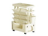 Rolling Mobile Bookshelf with Wheels 5 Tiers Large Capacity Strong Load Bearing Capacity Utility V1294-YM0710-3117230263113