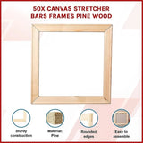 50x Canvas Stretcher Bars Frames Pine Wood V63-952551