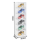 SOGA 6 Tier Transparent Portable Shoe Organiser Sneaker Footwear Folding Plastic Bin Stackable SHOEA9006WHT