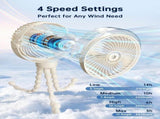 Portable Misting Stroller Fan with 4 Speeds & 360&deg Adjustable Tripod, Quiet Rechargeable Baby Fan V1107-CS-MNBZYFSM
