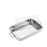 Roasting Pan Stainless steel Roasting pan Turkey Roasting pan with grill Rectangular grill suitable V1366-AZ2-W-04321