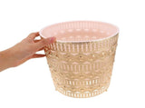 Small Wastebasket for Bathroom, Bedroom, Office Compact and Stylish Daily Use Trash Can V1192-AZ-W-24204