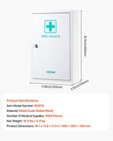 VEVOR 3-Shelf First Aid Cabinet 1000 Pieces Wall Mounted Medicine Metal Cabinet V952-JJJJS1250JZYO3RBU001V0
