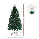 Jingle Jollys 1.5m Christmas Tree Optic Fibre LED Xmas tree Multi Colour XM-TR-LED-5F-GR