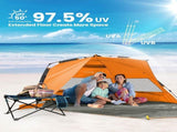 OutdoorMaster Pop Up 3-4 Person Beach Tent X-Large - Easy Setup, Portable Beach Shade Canopy Folding V1168-BP-YNN9-7SDP