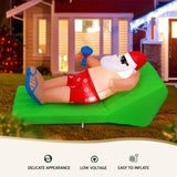 Jingle Jollys Christmas Inflatable Santa Bench 1.8M LED Illuminated Decorations XMAS-INF-SANTA-SUM-6FT