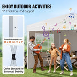 Pop Up Canopy, 2.95 x 2.95 m Instant Canopy Portable Gazebo with 3 Sidewalls & 2 Ventilated Windows, V952-DCSYPPBK1010EPGQXV0