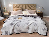 Grey Floral Fantasy 180x200CM Premium Double-Sided Print Flannel Blanket - Soft All-Season Air V888-ELOSUNG49175