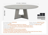 Round Dining Table, 47 inch Wood Table for 4-6 Person, Farmhouse Circle Dinner Furniture, Rustic V952-YXCZBKTZQMDBX9NPKV0