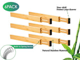 6 Pack Bamboo Adjustable Kitchen Drawer Dividers V178-36024