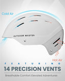 OutdoorMaster Kelvin II Ski Snow Sport Helmet Adjustable Dial Fit Snowboard Helmet for Men Women & V1168-KEL-SKI-WH-L