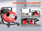 Drain Cleaner Machine 50FT x 1/2 Inch Manual Feed Snake Auger with Wheels V952-SDJJKLSGDSTJWGUIYV3