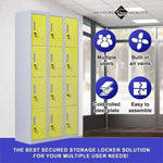 12-Door Locker for Office Gym Shed School Home Storage - Standard Lock with 2 Keys V63-838931