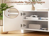 Artiss TV Unit Entertainment Unit Storage Cabinet Adjustable Shelf 180cm White FUR-Z-CT04-TV180-WH-AB