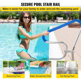 Pool Rail 39x32 Pool Railing 304 Stainless Steel 250LBS Load Capacity Silver Rustproof Pool Handrail V952-BXGYCFS3W39X32YC1V0