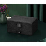 Black Jewelry Box with Key Lock and Multiple Compartments Blackyux V1188-YU108C-06545-1