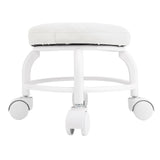 Low Roller Seat PU Leather Low Stool Mute Wheel Swivel Low Height Round Roller Chair for Home Office V1294-YM0901-3116240026811