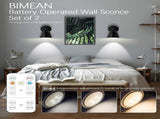 Battery Operated Wall Sconce Set of 2, Wireless LED Light with Remote, Dimmable V1263-JX-5784