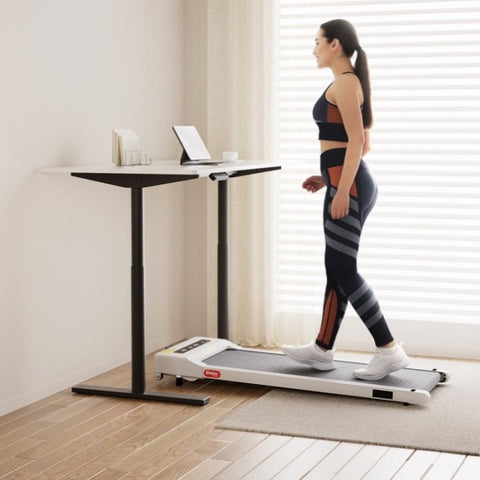 Artiss 140cm Automatic Standing Desk with 360mm Electric Walking Pad Treadmill SDTM-M10-BKWH-140-360WH