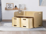 Keezi 3PCS Kids Table and Chairs Set Multifunctional Storage Desk BENT-B-KID-TAB03-NT