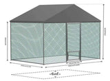 Extra Large Black Chicken Coop Cage Run Rabbit Hutch Walk-In Hen Enclosure 300x200x270cm V178-59382
