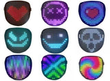 LED Mask with Gesture Sensing, Light-Up Transforming Face Cover for Halloween, Christmas, Cosplay & V1192-AZ-W-3970