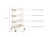 Levede 4 Tiers Kitchen Trolley Cart White HO0576-4-WH_NZ