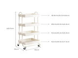 Levede 4 Tiers Kitchen Trolley Cart White HO0576-4-WH