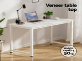 Artiss Computer Desk 120cm Executive Office Chairs Set PU Leather Low Back White MET-DESK-120-REPL-WH