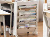 Classroom Bookshelf Multilayer with Universal Wheel Book Storage Shelving for Living Room V1294-YM0512-3117220266611