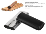 Cigar Case Holder Portable Leather 2 Holder Cigar Case with Stainless Steel Tube for Outdoor Travel V1294-YM0703-3117230048512