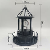 LED Solar Powered Lighthouse, 360 Degree Rotating Lamp Courtyard Decoration Waterproof Garden Smoke V1369-AZ3-W-07219