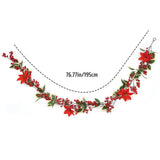 6.5 FT Christmas Holly Berry Garland Winter Artificial Greenery Garland with Red Berries and Holly V1294-YM0523-10321385