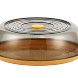 Dish Cover PET Heat Insulation Storage Transparent Dustproof for Home Picnic Cooking Yellow V1294-YM0717-3111220217212