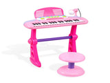 Keezi Kids Piano Keyboard 37 Keys Electronic Musical Instrument Set w/ Stool Microphone KPK-37-PK