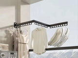 CARLA HOME 3-Fold Wall Mounted Clothes Drying Rack, Laundry Space Saver, Black LSB-36545