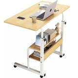 Height Adjustable Rolling Overbed Table 60cm Mobile Computer Desk V63-952821