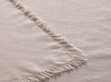 Vintage Design Homewares Gypsy Natural Fringed Washed Linen Cotton Tablecloth 130cm x 180cm V442-HIN-TABLEC-GYPSYLINENC180CM-NATURAL-RE