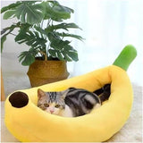 Banana Bed, Banana Shaped Pet Bed for Cats & Small Dogs - Cozy Cave Design with Machine Washable V1107-135-98944-PNK-MEDIUM