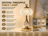 Luxury Metal Crystal Table Lamp, European Pineapple Eye Care Bedside Night Light with Dimmable 3 V888-ELOSUNG52743