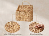 Rustic Water Hyacinth Hanging Door Basket 9x4x12.1 Inch, Woven Storage Basket For Plant Flower Mail V1369-AZ3-W-15199