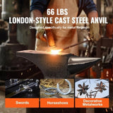 VEVOR Single Horn Anvil, 66Lbs Cast Steel Anvil, High Hardness Rugged Round Horn Anvil Blacksmith, V952-ZTZ66LBLONDON0TMFV0