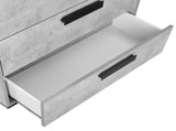 Dressing Chest With 6 Storage Drawers MDF Mirror Combination of Black & Cement Colour V43-TBY-COP