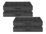 Artiss Under Bed Shoe Storage Containers X4 Box Organiser 12 Pairs Fabric Grey UBS-DIY-LIN02-GYX4