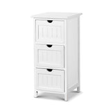 Artiss Bedside Table Bathroom Storage Cabinet 3 Drawers White ST-CAB-3D-WH