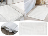 2PCS White Cotton Classic Rug Bath Mats Absorbent Cotton Hotel Spa Shower Bathtub Mats Not A V1189-LWWAL-20260325-00227