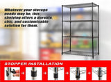 Modular Wire Storage 90x35cm Steel Shelving Black With Fixed Legs For Garage Warehouse Or Kitchen V63-841131
