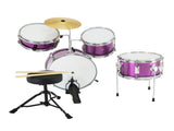 Karrera Mini 4-Piece Children Drum Kit Set Wooden with 2 Toms Bass Pedal Snare Stool Metallic P 4PC-DRUM-PU
